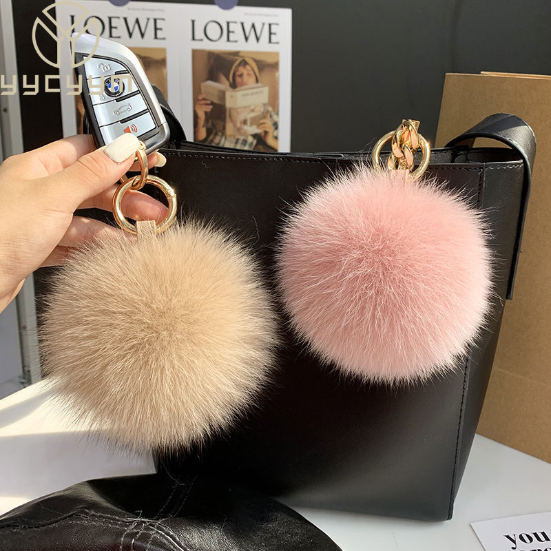 Women'S Emo Accessories - 2024 Fluffy Real Fox Fur Ball