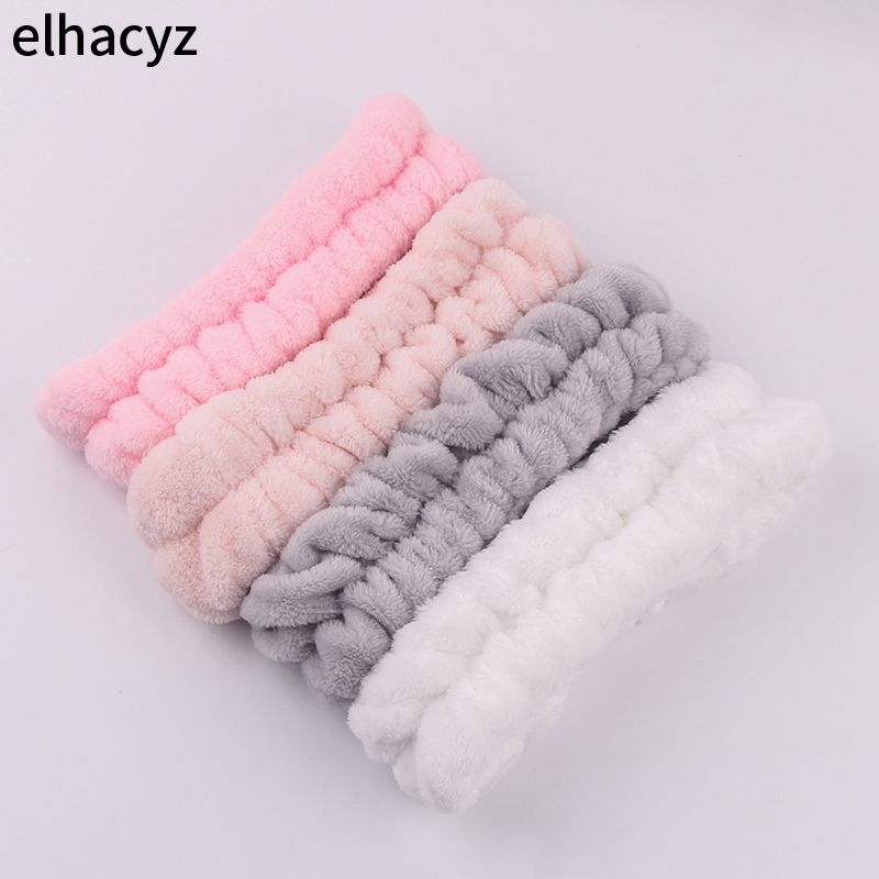 Women Accessories Online - Chic Solid Coral Fleece Soft Elastic