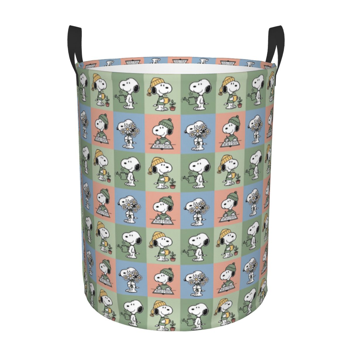 Women Accessories Hamper - S-Snoopy Checkered Plaid Laundry Hamper Large