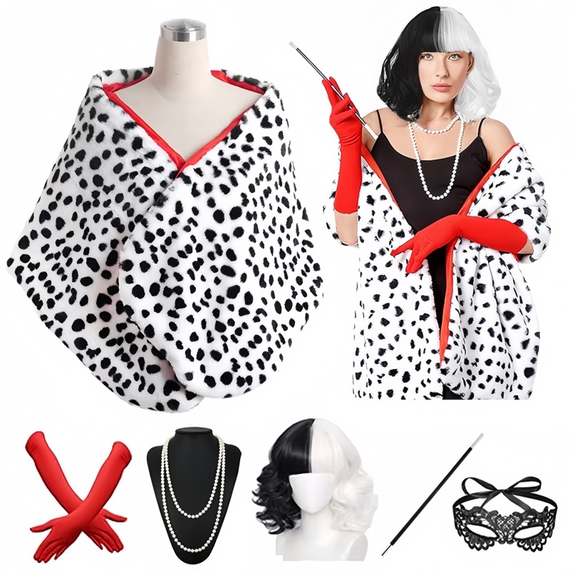 Women'S Accessories In The 1920S - Women's Cruella Deville Short Dalmatian Print