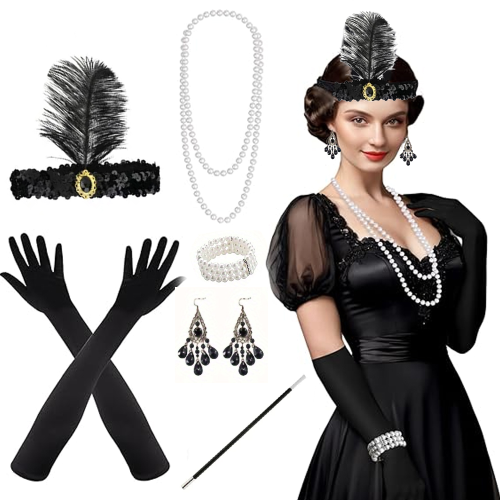 Women'S Accessories In The 1920S - PESENAR 1920s Flapper Accessories Set for