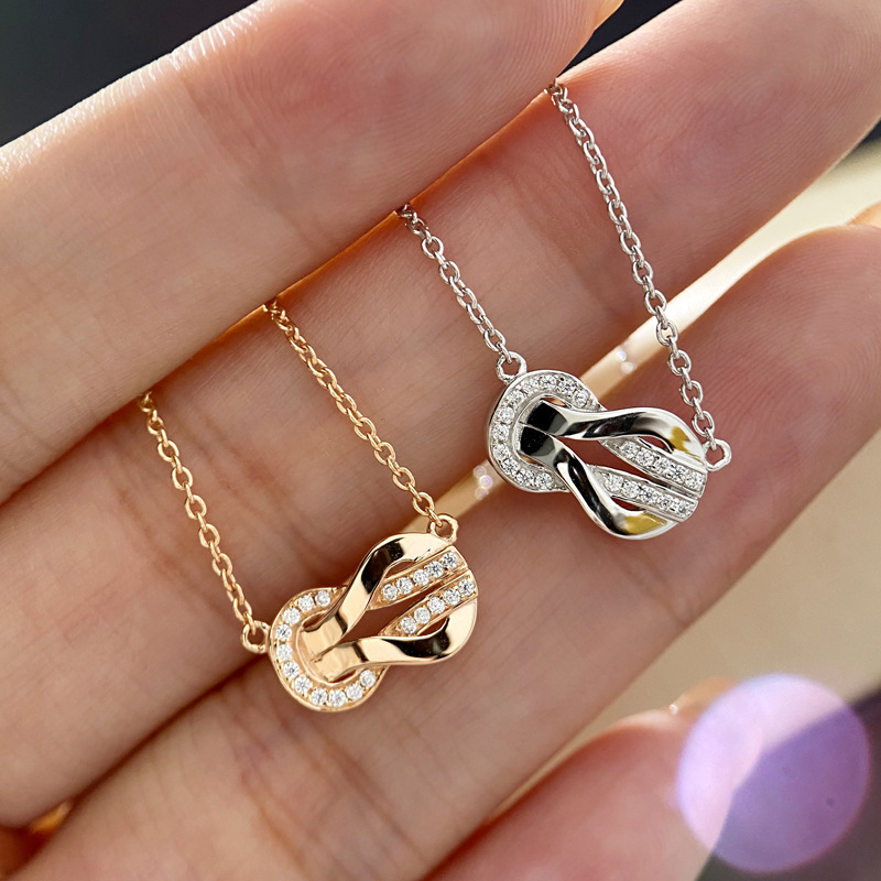 Layered Necklace Set - S925 Sterling Silver Double Layer Women