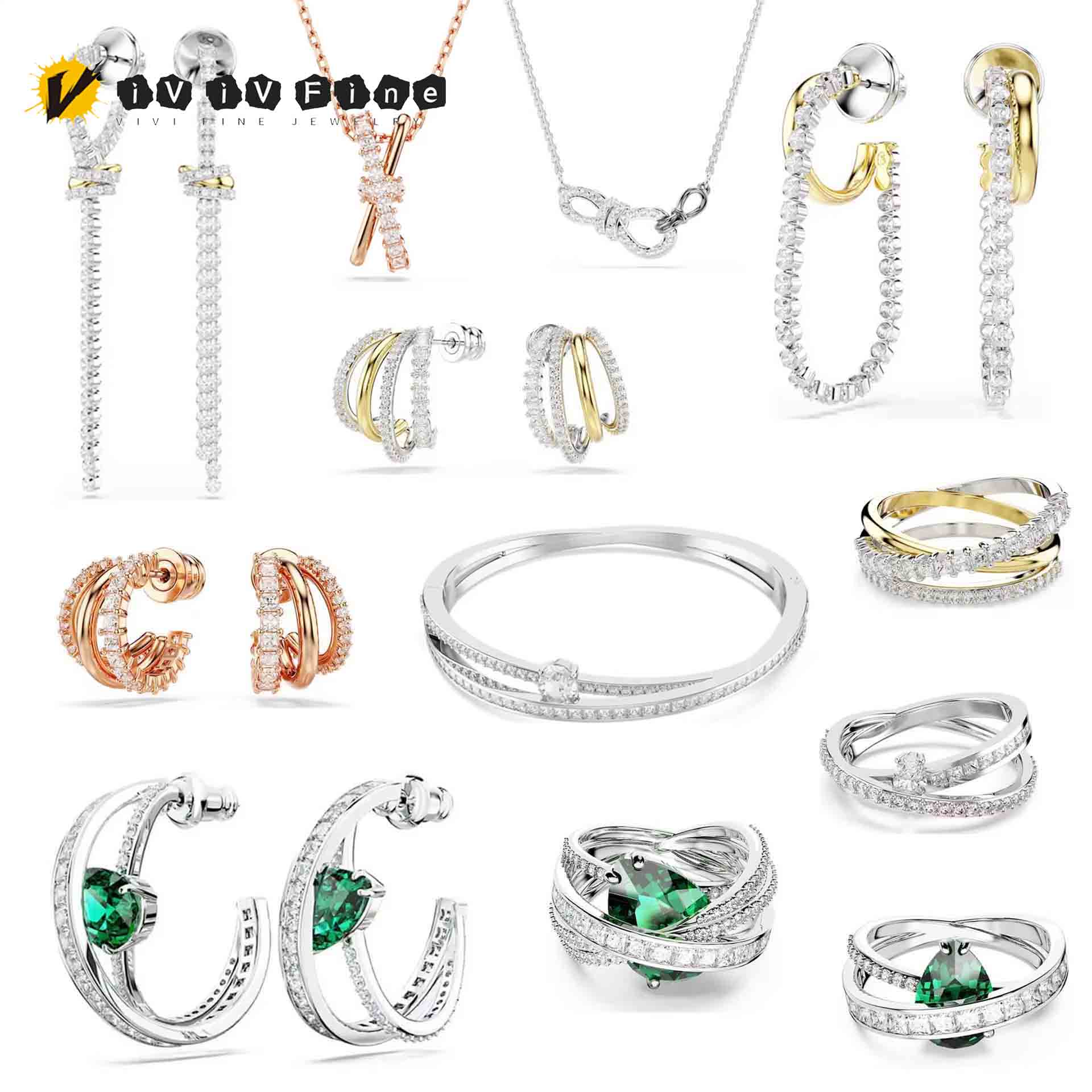 New Trend Sparkling Green Crys - Layered Necklace Set review and price