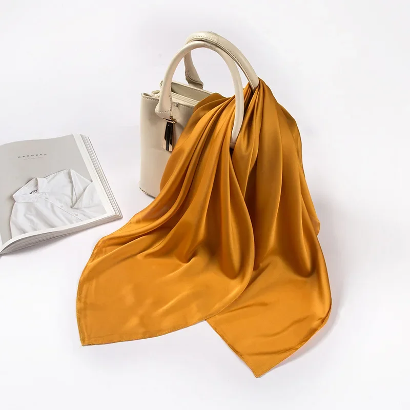 Satin Scarf Women 70cm Solid C - Women'S Accessories For Neck review and price