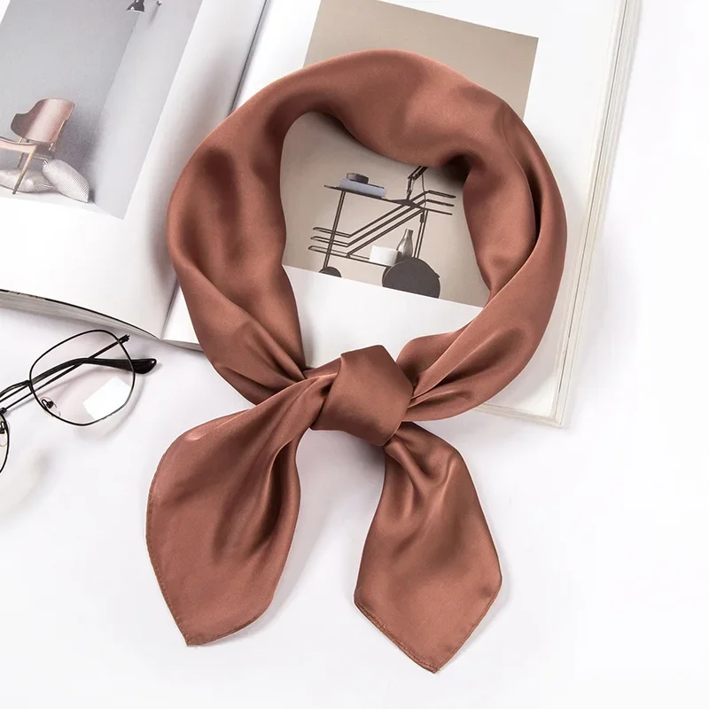 Satin Scarf Women 70cm Solid C - Women'S Accessories For Neck review and price