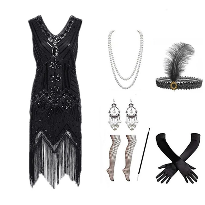 Women 1920s Flapper Dress Set  - Women'S Accessories In The 1920S review and price