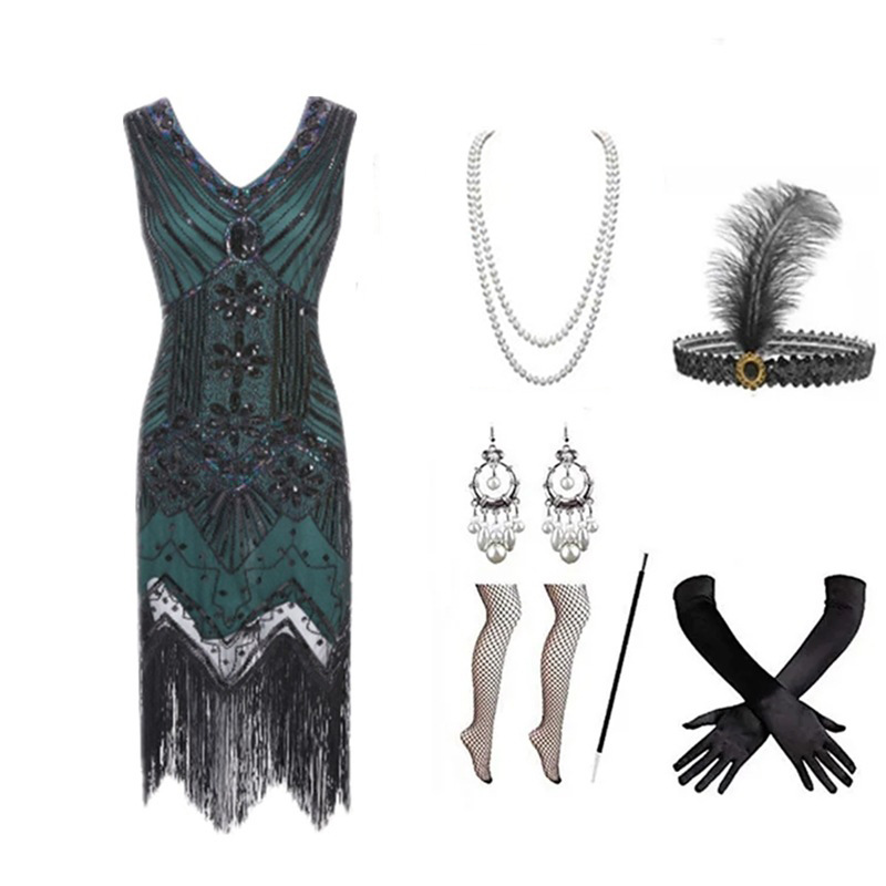 Women 1920s Flapper Dress Set  - Women'S Accessories In The 1920S review and price