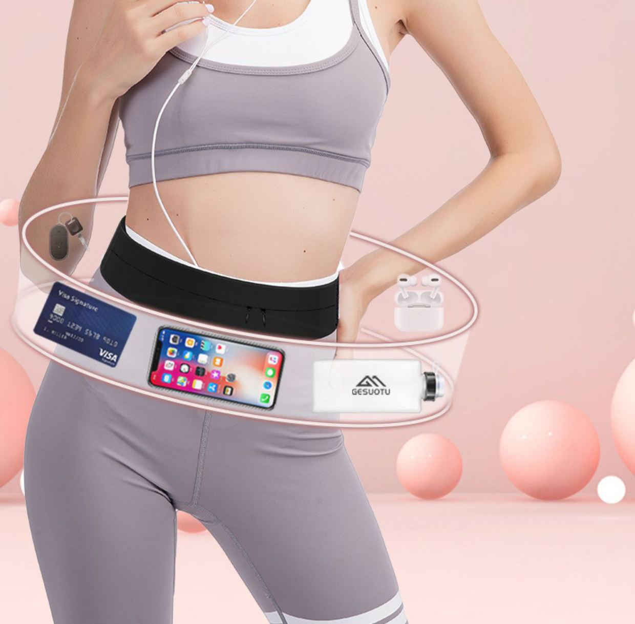 Running Belt Waist Bag with Wa - Women'S Exercise Accessories review and price
