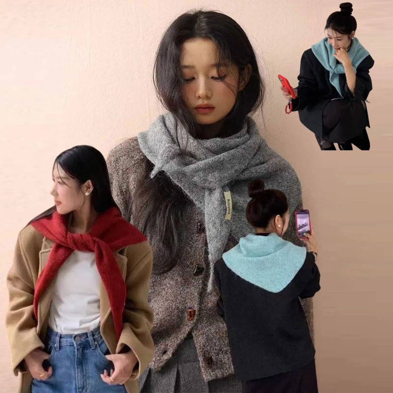Korean Wool Knitted Triangle S - Women'S Korean Accessories review and price