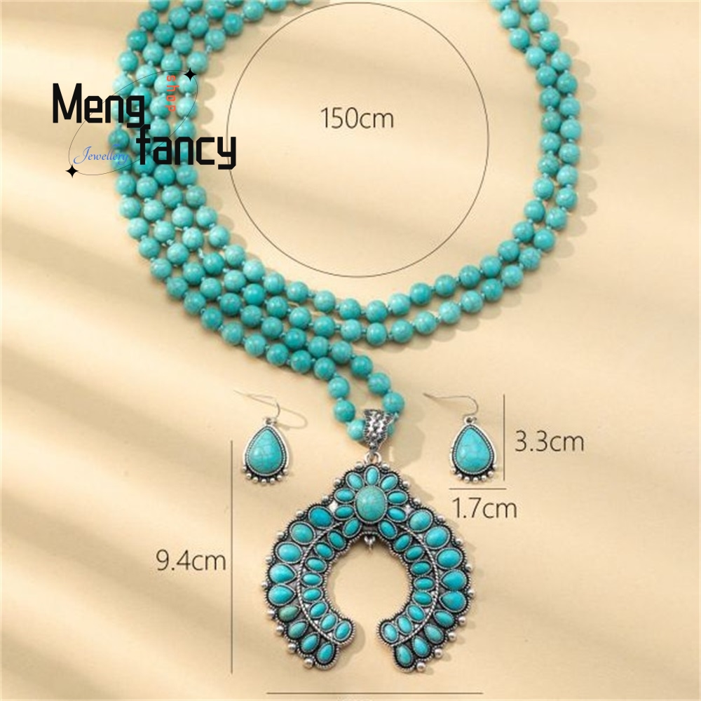 Retro Three-Layer Flower Earri - Layered Necklace Set review and price