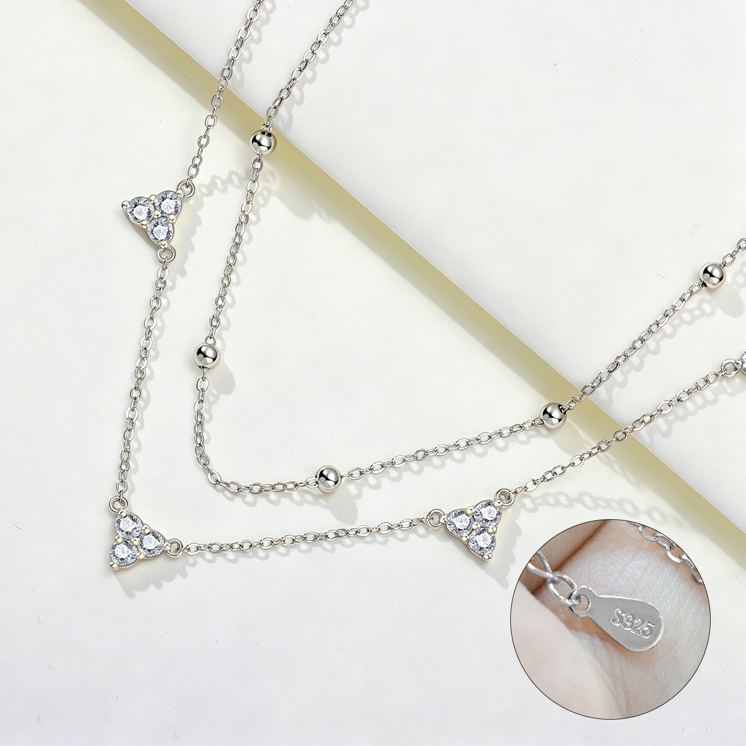 PANPOKI925 Sterling Silver Shi - Layered Necklace Set review and price