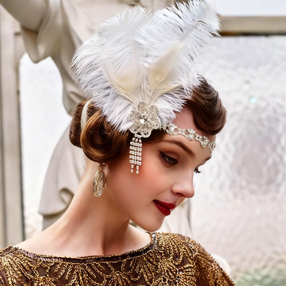 Vintage Feather Headband Sequi - Women'S Accessories In The 1920S review and price