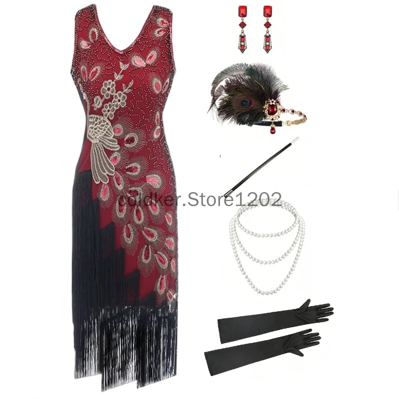 1920s Flapper Dress Peacock Se - Women'S Accessories In The 1920S review and price