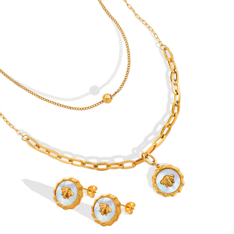 Versatile White Shell Little B - Layered Necklace Set review and price