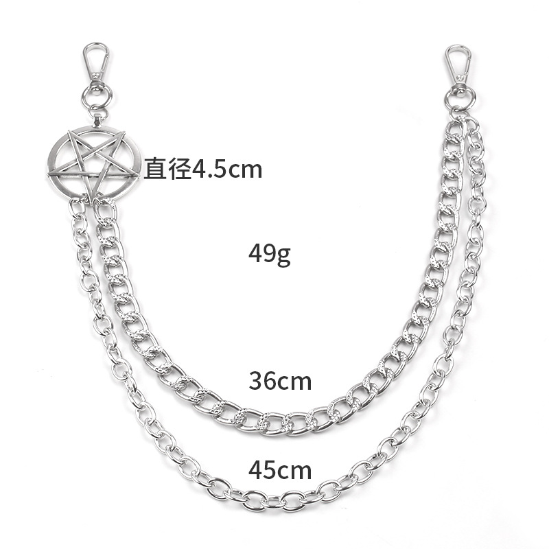 Punk Metal Chain Pentagram Key - Women'S Emo Accessories review and price