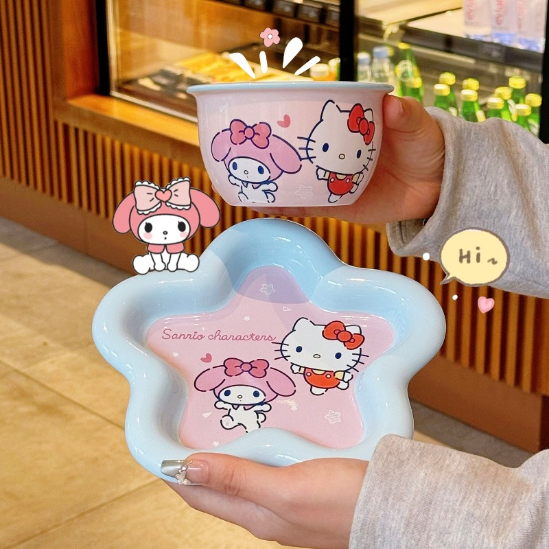 Cartoon Cat Print Ceramic Dinn - Women Kitchen Accessories review and price