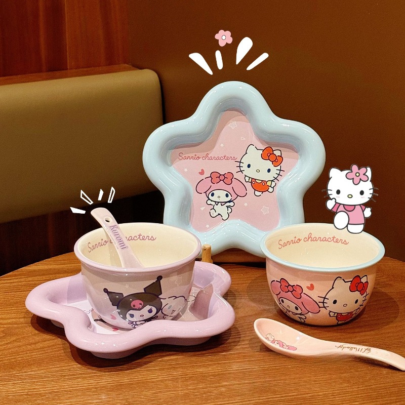 Cartoon Cat Print Ceramic Dinn - Women Kitchen Accessories review and price