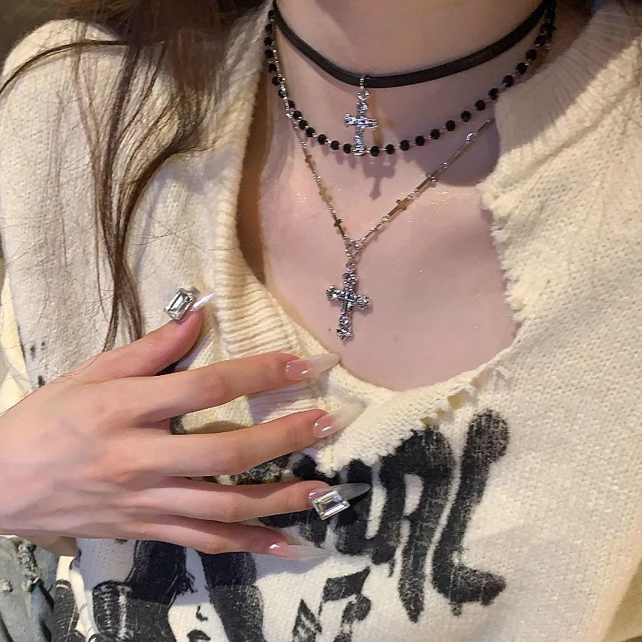 Gothic Punk Y2K Metal Cross Pe - Women'S Emo Accessories review and price