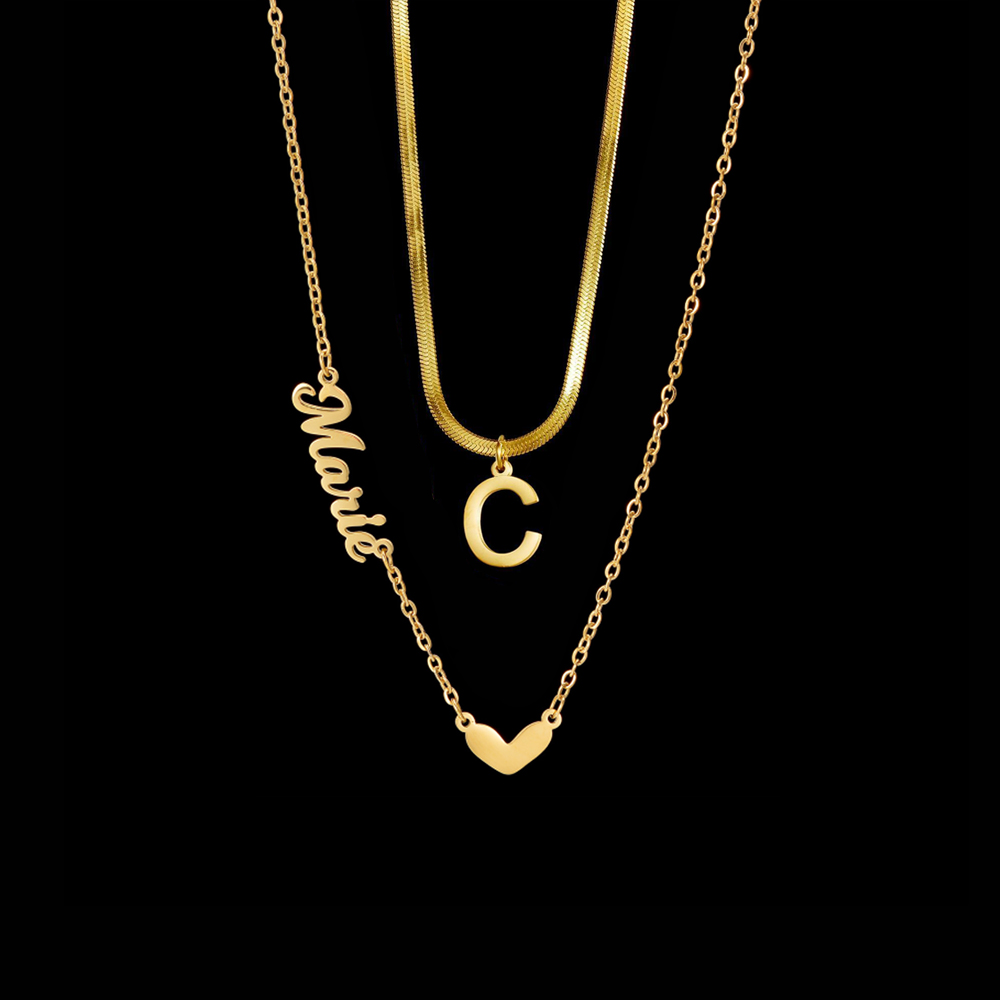 Atoztide Custom Name Necklace  - Layered Necklace Set review and price