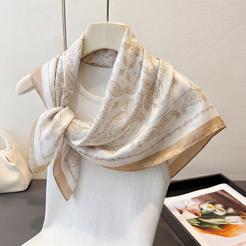 Vintage Beige Paisley Print Sq - Women'S Accessories For Neck review and price