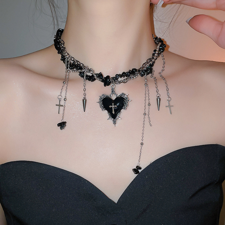 Goth Vintage Y2K Dark Red Hear - Women'S Emo Accessories review and price
