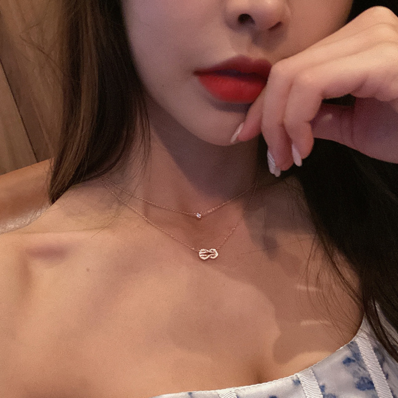 S925 Sterling Silver Double La - Layered Necklace Set review and price