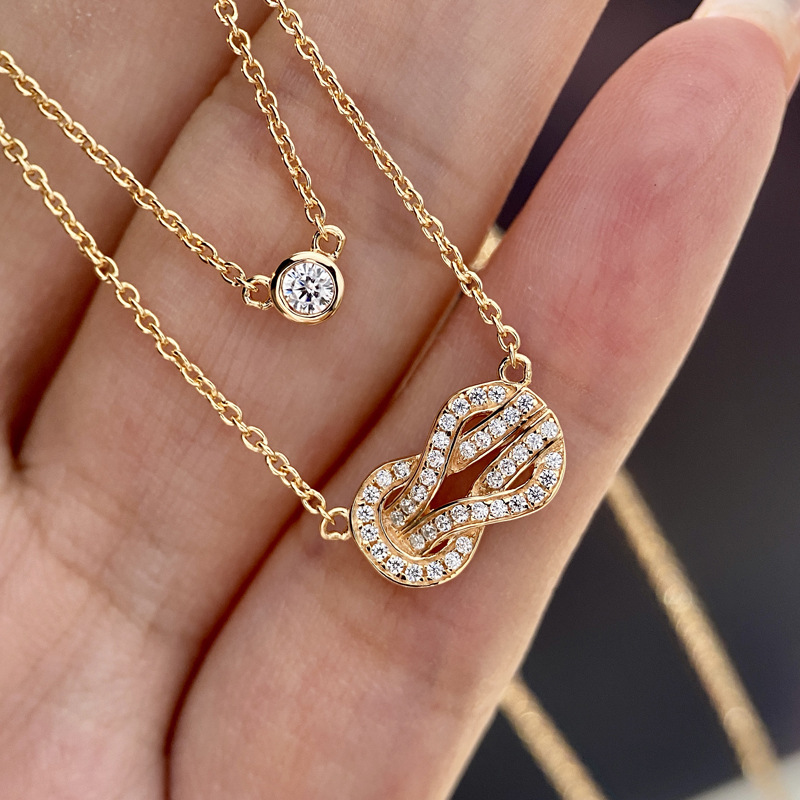 S925 Sterling Silver Double La - Layered Necklace Set review and price