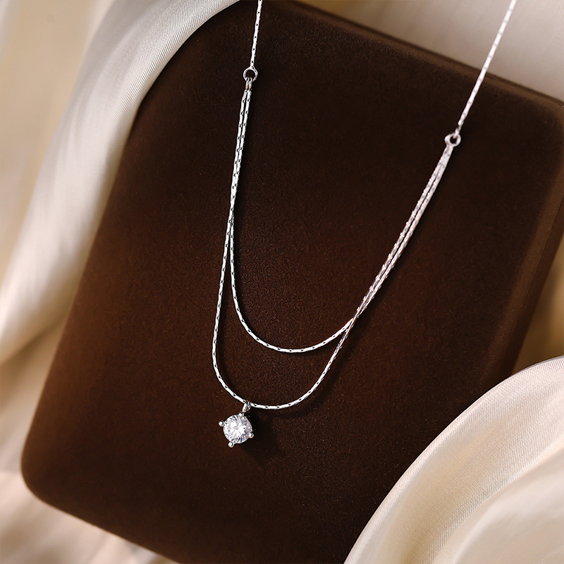 925 Sterling Silver Four Claw  - Layered Necklace Set review and price