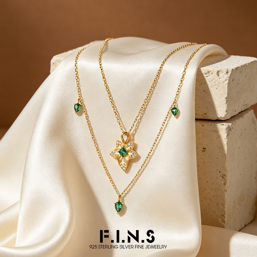 F.I.N.S 925 Sterling Silver Do - Layered Necklace Set review and price